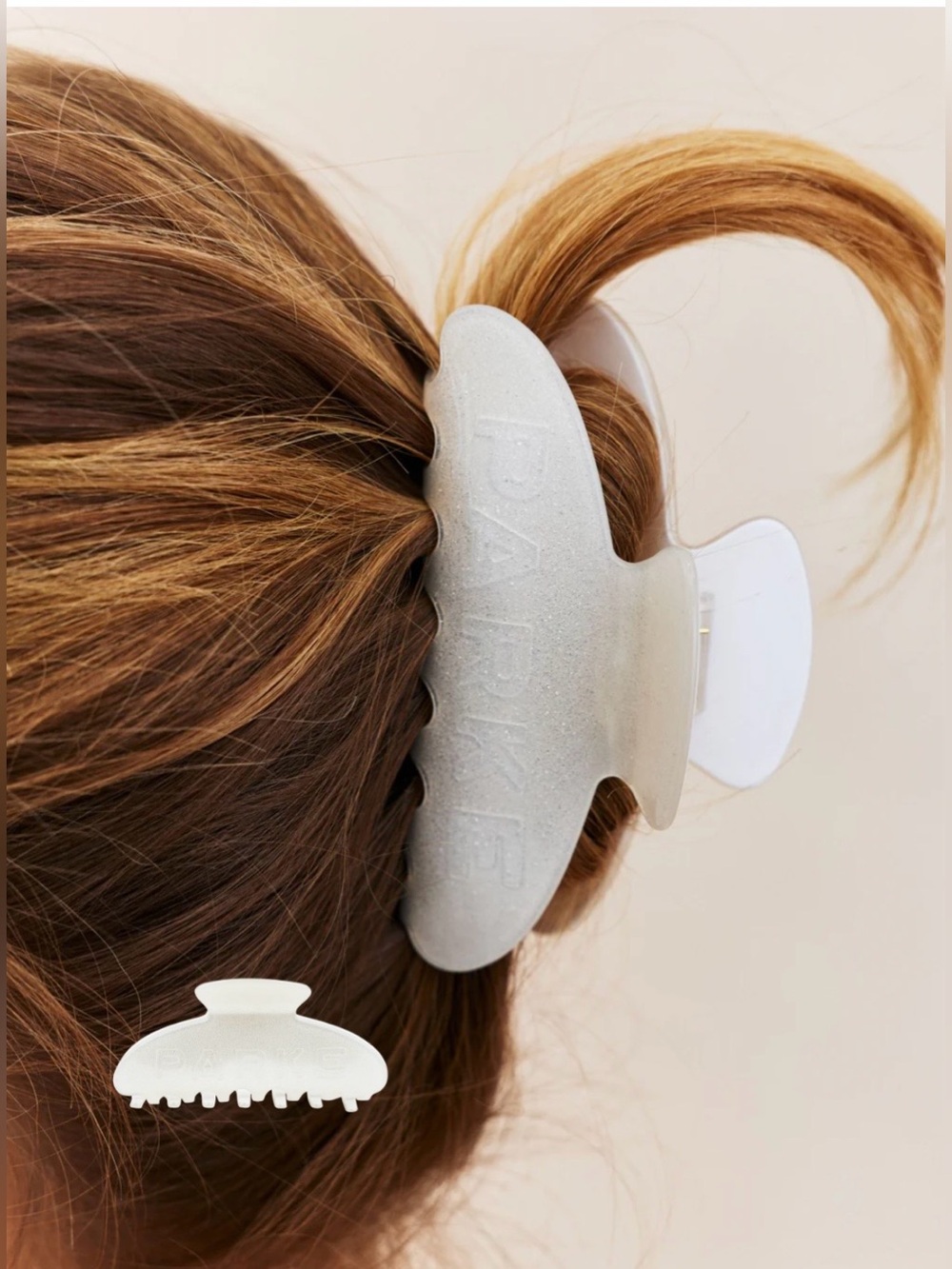 Parke White Sparkle Birthday Drop Claw Clip. 🥥⚡️